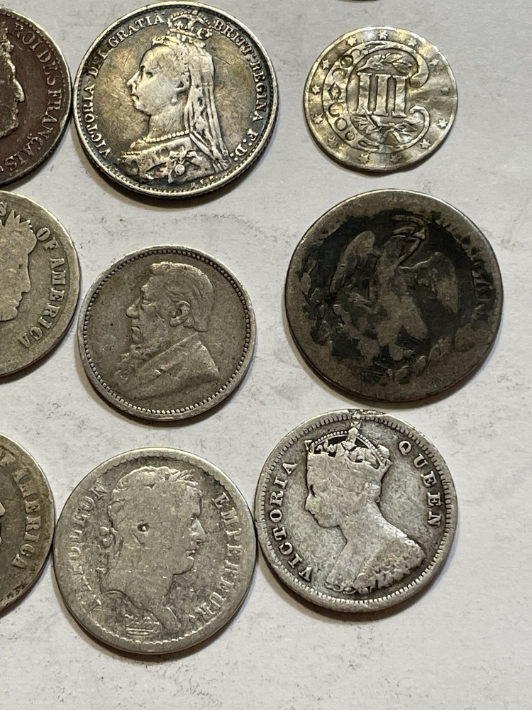 1800’s World Silver Coins - Damaged/Cleaned