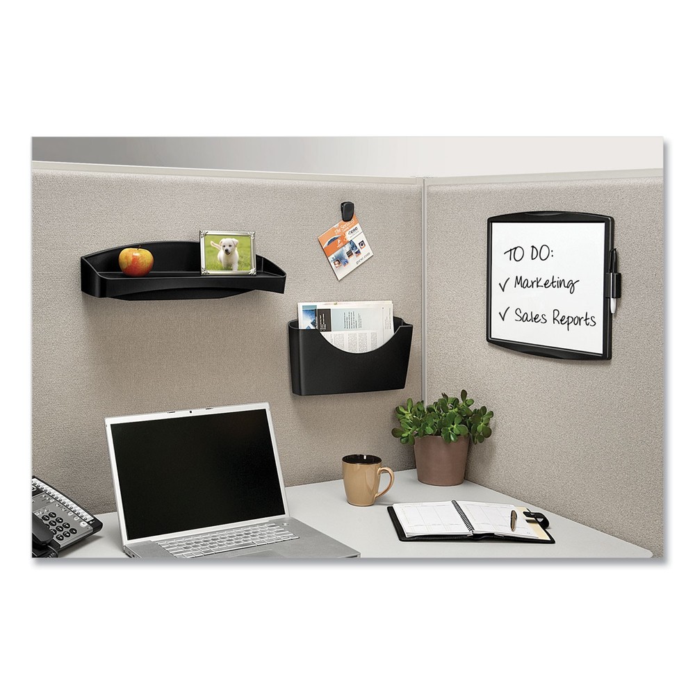 Fellowes® Plastic Partition Additions Nameplate, 9 x 2 1/2, Graphite