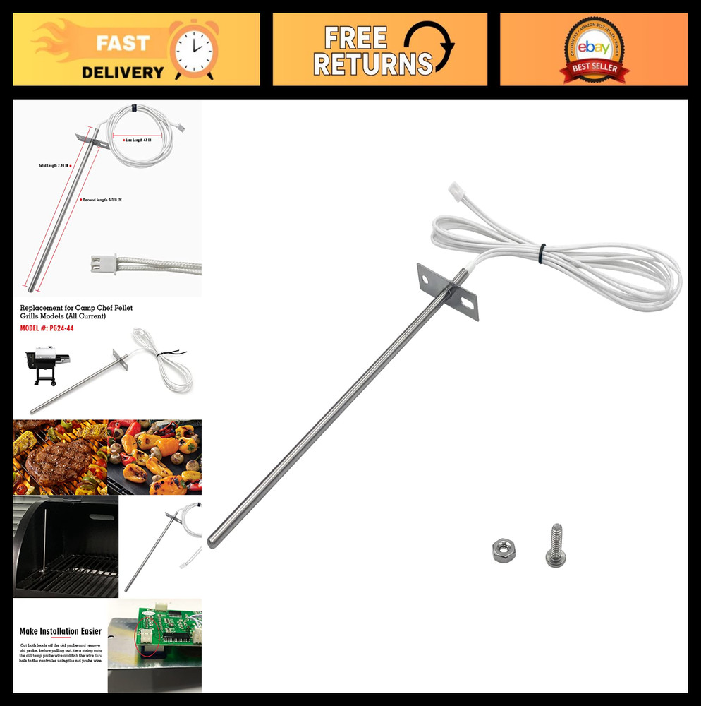 "RTD Temperature Probe Sensor Replacement for Camp Chef Wood Pellet Grills PG24-