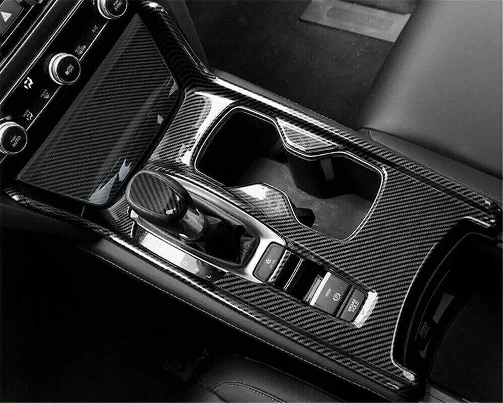 For Honda Accord 2018-2022 Carbon Fiber Interior Gear Shift Panel Frame Cover :