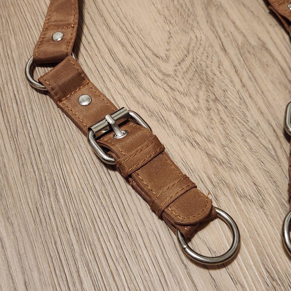 Everything Mary Tan Flat Microfiber Shoulder Strap Handle With Buckles 24" READ