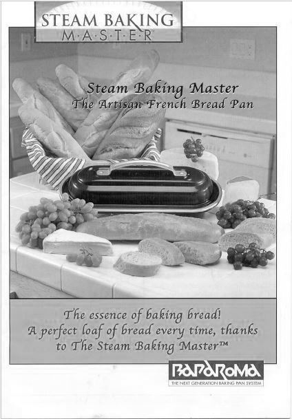 Baparoma Steam Baking Master Bread Pan Instruction Manual