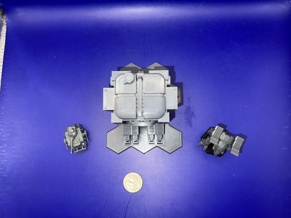 Sci-fi Colonial Dock Headquarters w/ Hex Base, War Game Terrain (6mm scale)