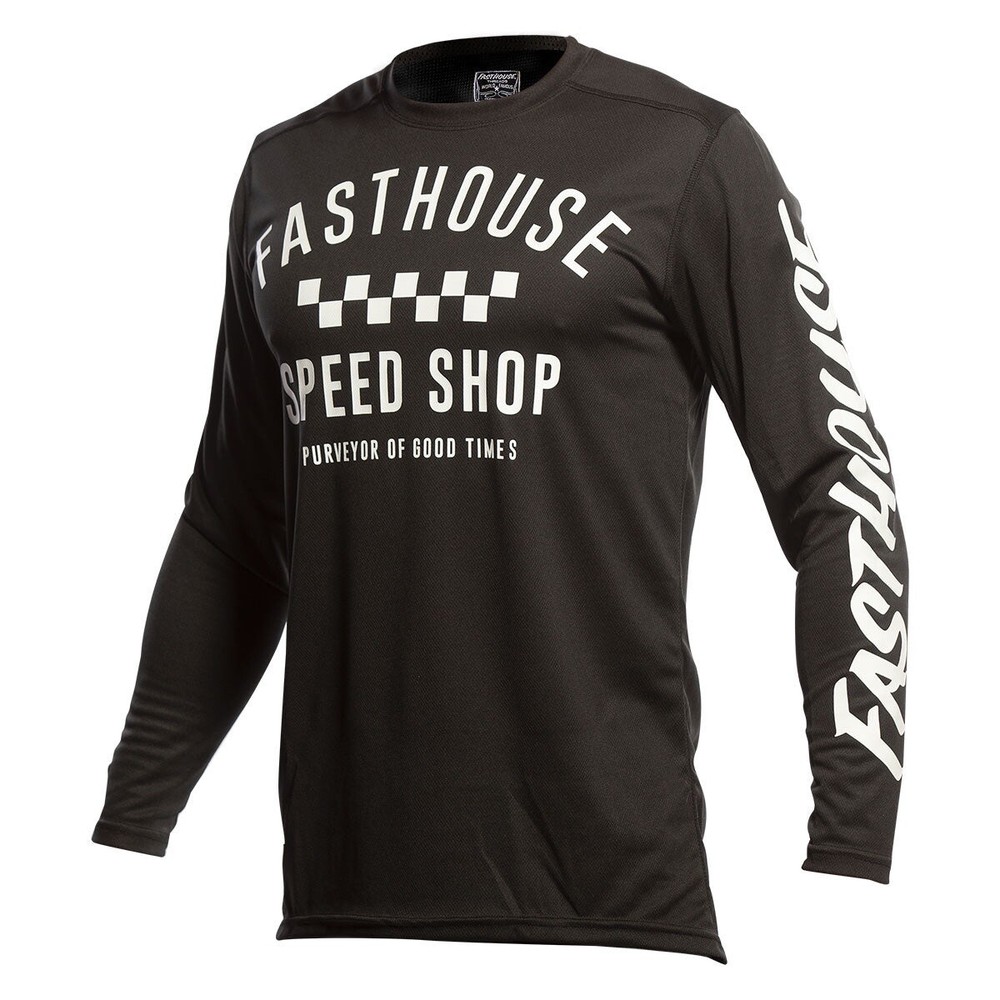 Fasthouse Carbon Jersey, Black Adult Medium
