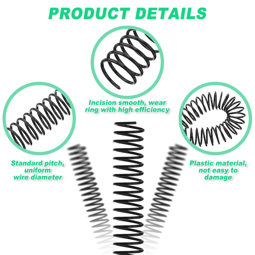 120 Pack Plastic Spiral Binding Coils Binding kit Spirals Multi Size Spiral B...