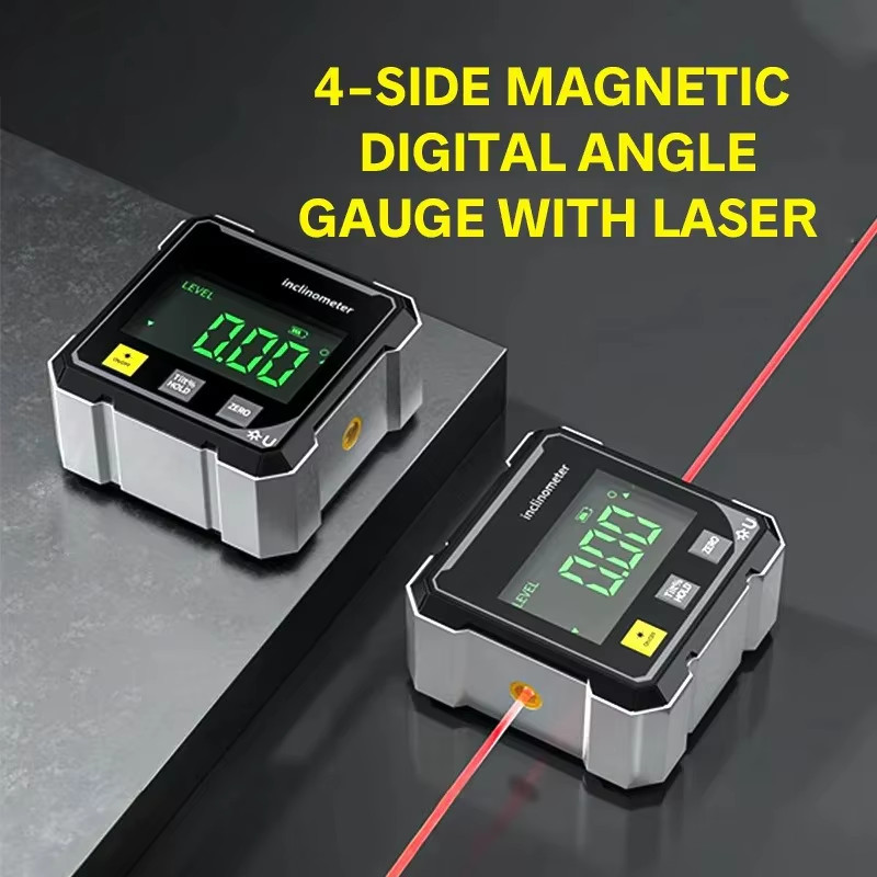 4-Side Magnetic Digital Angle Gauge with Laser Electronic Protractor Horizontome