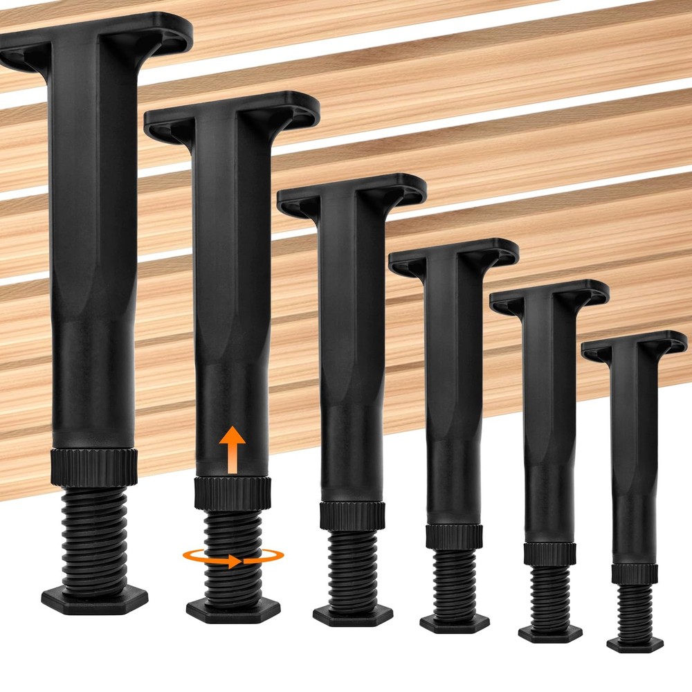 6PCS Bed Frame Support Legs Adjustable (7.75"-13.5") - Heavy Duty for Maximum...