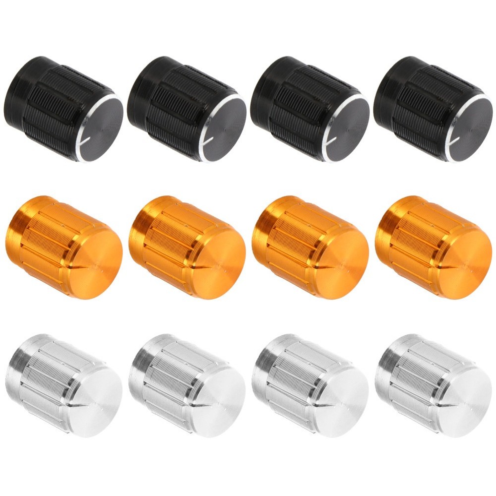 12 Pcs Audio Potentiometer Knobs Aluminum Alloy Rotary Sound Control Knobs