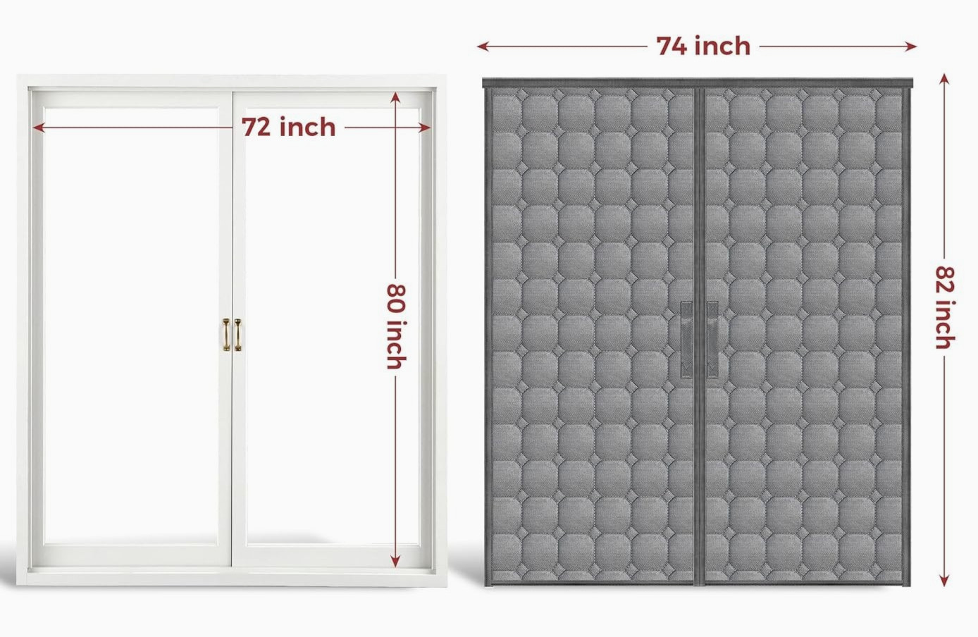Thermal Insulated Basement Door Blanket Cover Cellar Bilco w/ Magnets 74 x 82