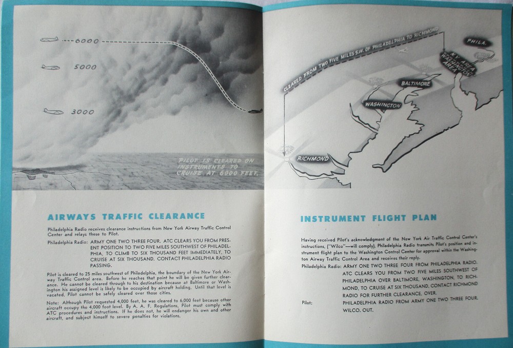 AIRWAYS FLYING Original 1943 WW2 Vintage US ARMY AIR FORCE PILOT HANDBOOK