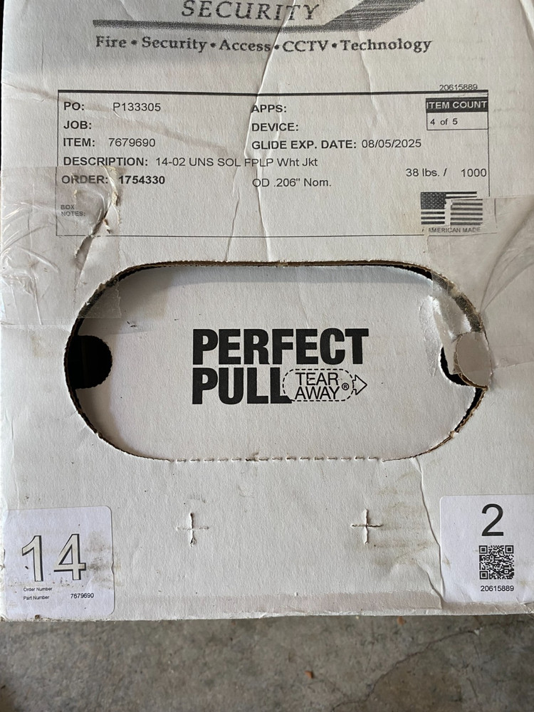 Windy City Smartwire 7679690 14/2C Solid Plenum Fire Alarm Cable White 1000'