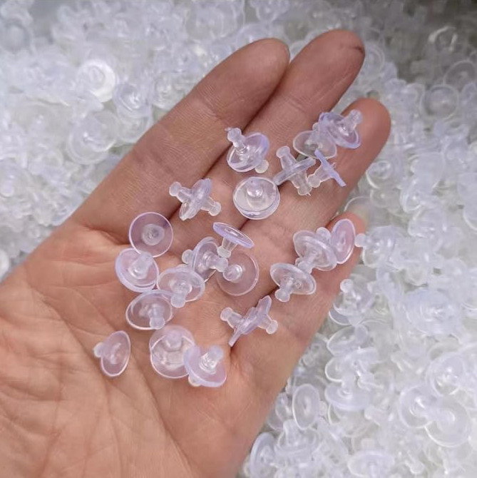 100Pck Clear Rubber Earring Backs Soft Silicone Safety Stoppers for Stud Earring