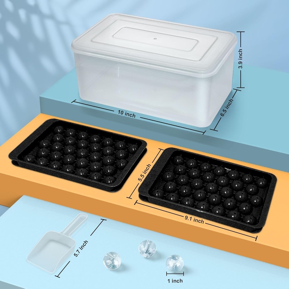 Versatile Ice Cube Tray with Lid - Create Beautifully Round Ice Balls Easily