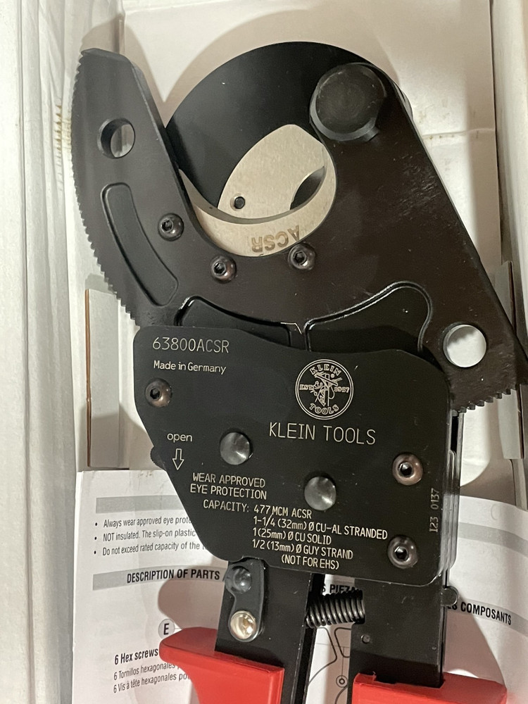Klein Tools 63800ACSR 1-24 Quantity Ratcheting Cable Cutter