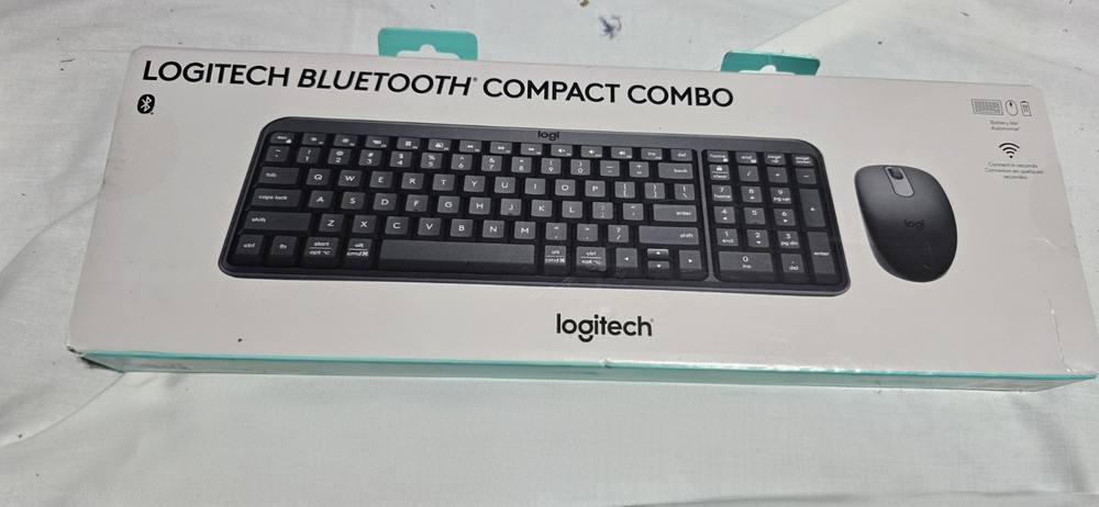 Logitech BLUETOOTH Black Compact Combo Wireless Keyboard & Mouse 920-013507 NEW