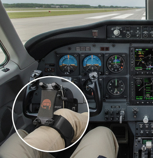 FlightPro Pilot Kneeboard for iPad & Phone (5-13"), 360° Rotating Aviation Mount