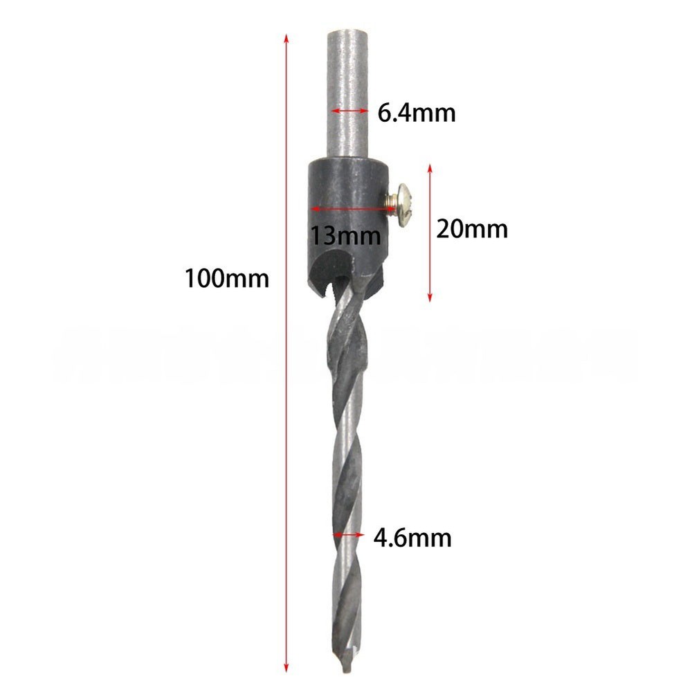 Woodworking Two Step Drill Bit High Speed Steel with Adjustable Countersink