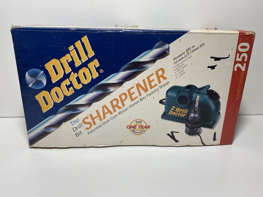 Drill Doctor 250 Handyman Drill Bit Sharpener + Instructional VHS