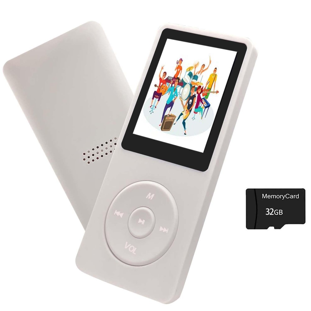 White 32GB MP3 Player with Speaker, Earphone, 1.8 inch HD Screen, E-Book