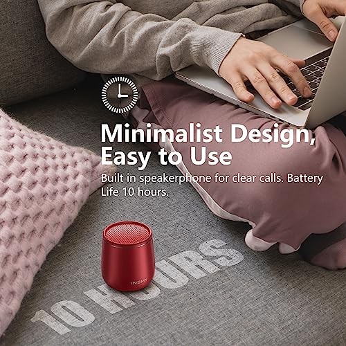 Small Bluetooth Speaker, Waterproof Mini Portable Wireless Speaker, 1-Red