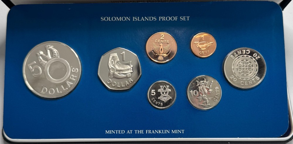 SOLOMON ISLANDS 1978 7-Coin Proof Set including Silver Franklin Mint Packaging