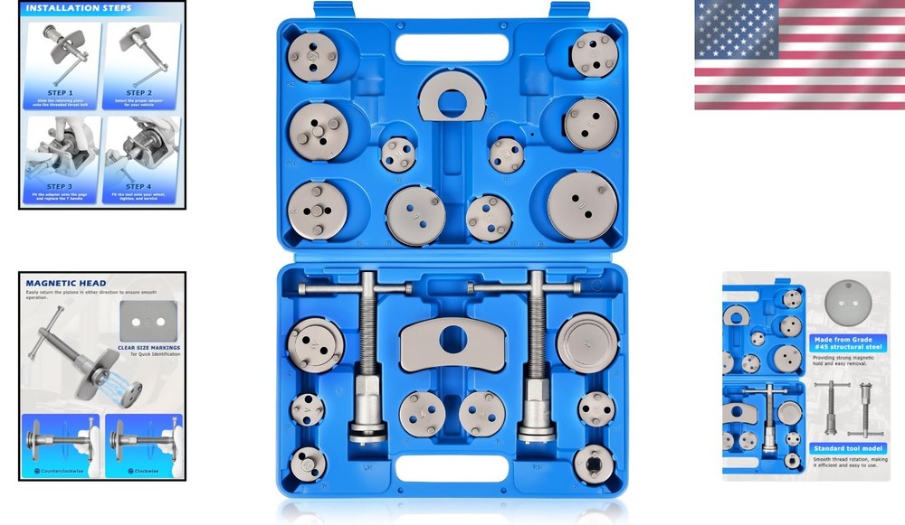 Professional-Grade 22-Piece Brake Tool Kit with Storage Case for Organizing