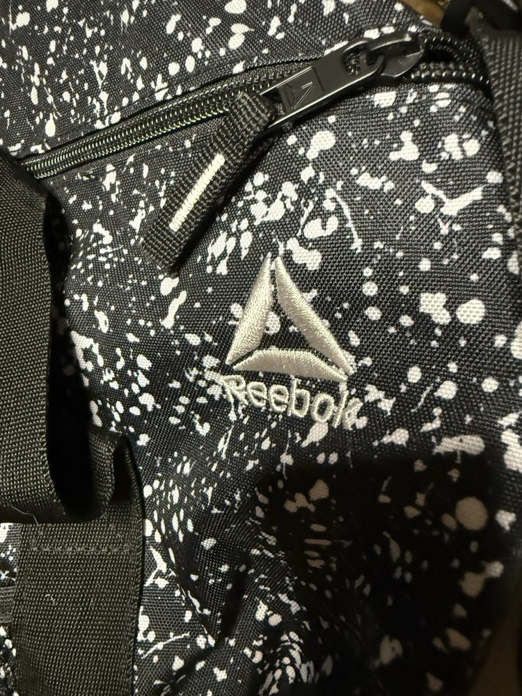 Reebok Gym Bag Black With White Splatter