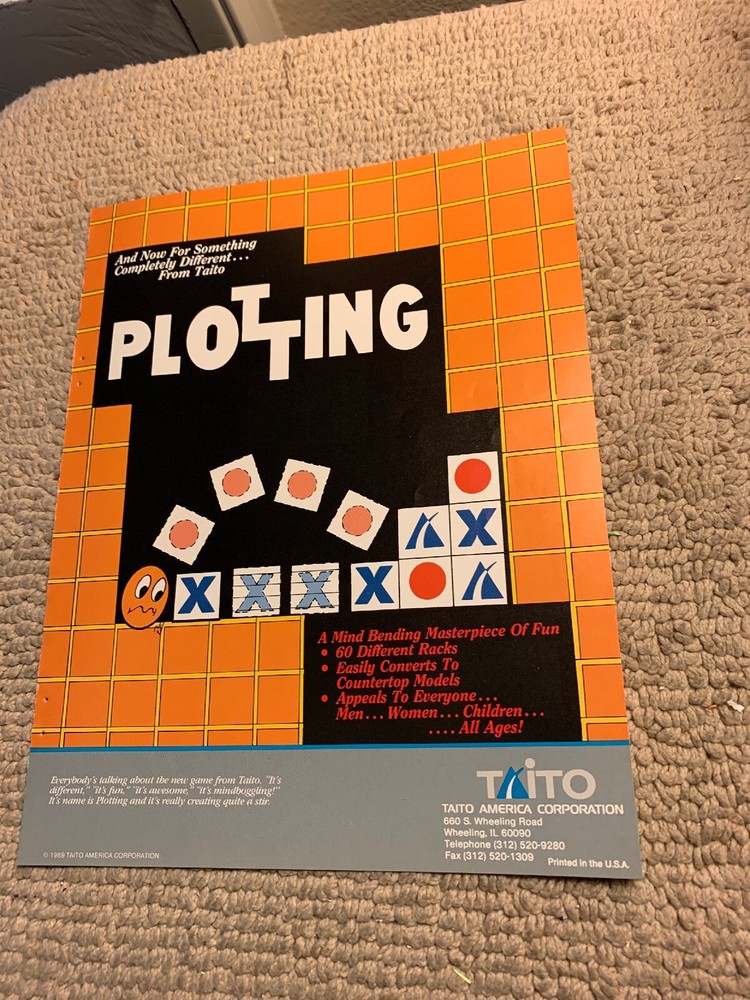 orginal ad 11-8 1/4” Plotting Taito Video ARCADE video GAME FLYER