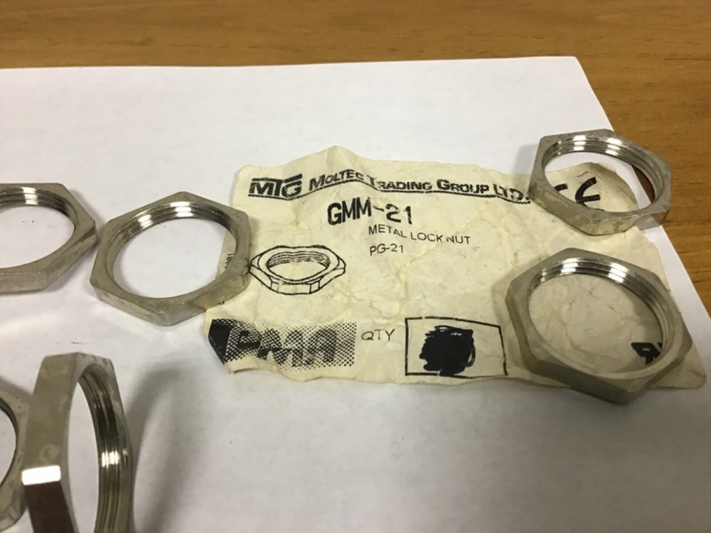 Qty (10) Moltec GMM-21 Locking Hex Nuts - PG Threads