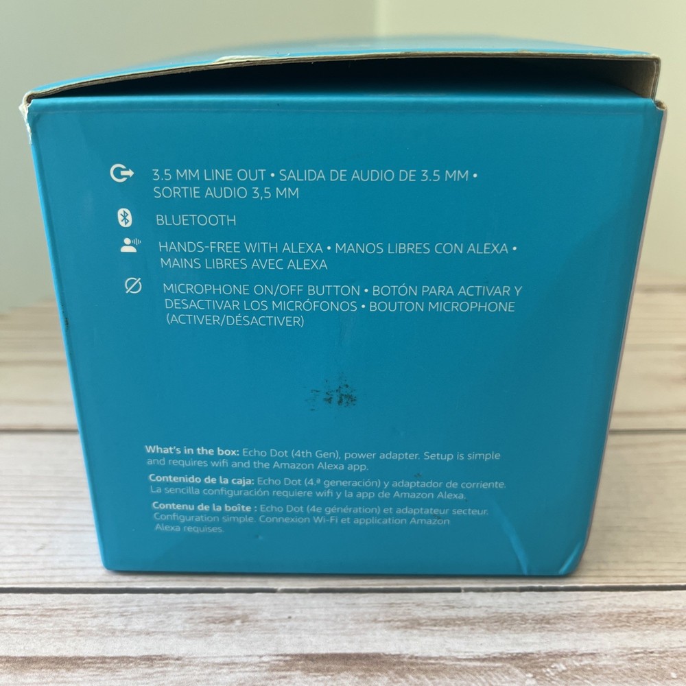 Echo Dot (4th Gen) | Smart speaker with clock and Alexa | Blue