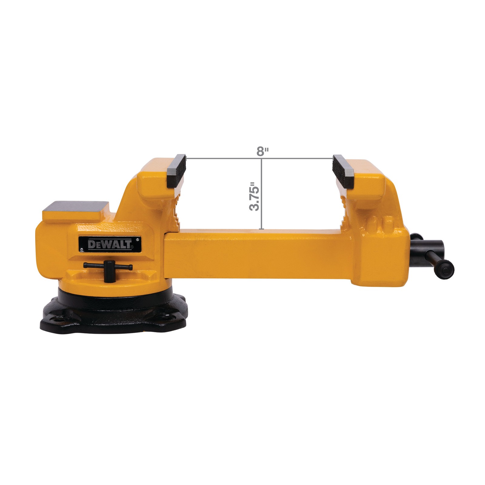 DEWALT 8-Inch 4400lb Capacity Bench Vise with Anvil in Yellow & Black DXMF08BV