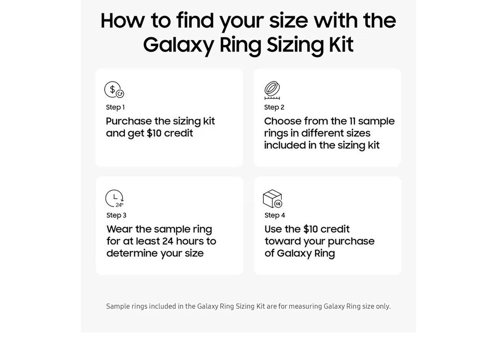 Samsung Galaxy Ring Sizing Kit (Black) Open Box