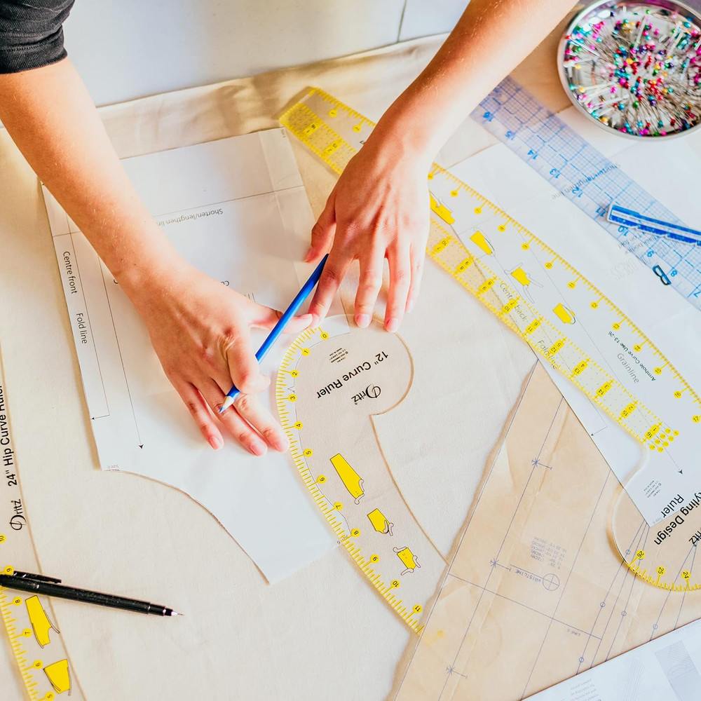 Sewing Ruler Set: Curve, Hip & Styling Design Rulers for Perfect Patterns