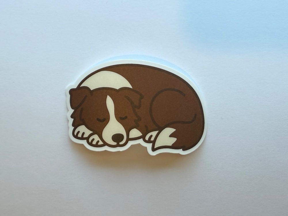 Border Collie (Red/Chocolate) Sleeping Sticker