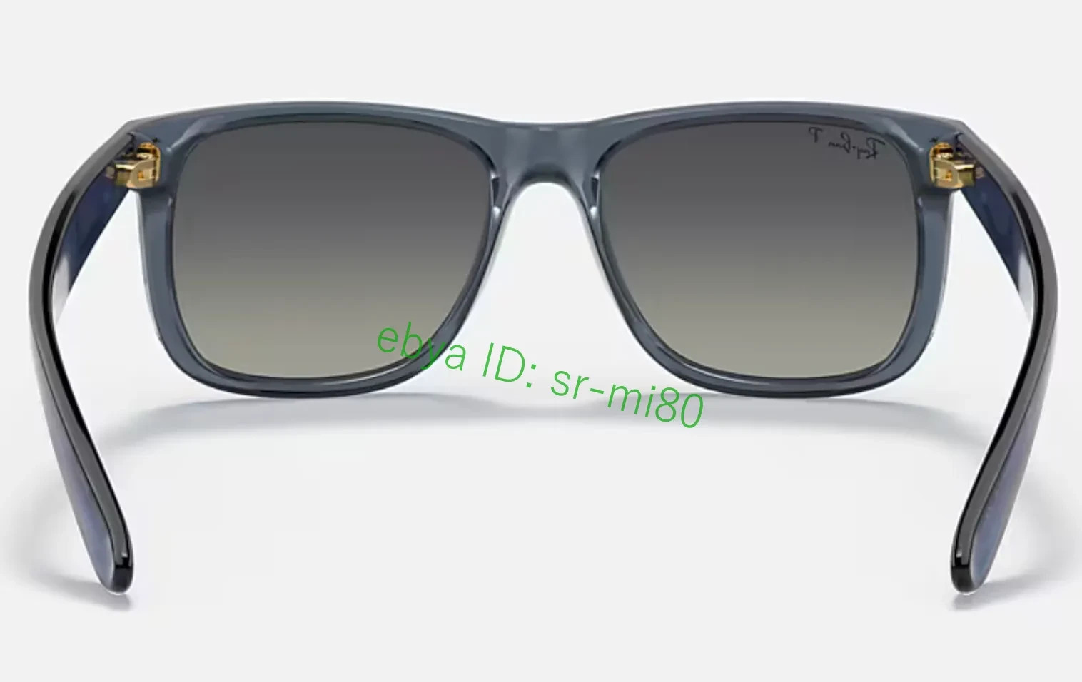 Ray-Ban Justin RB4165 Men’s Square Sunglasses Transparent Blue Frame Gray Lens