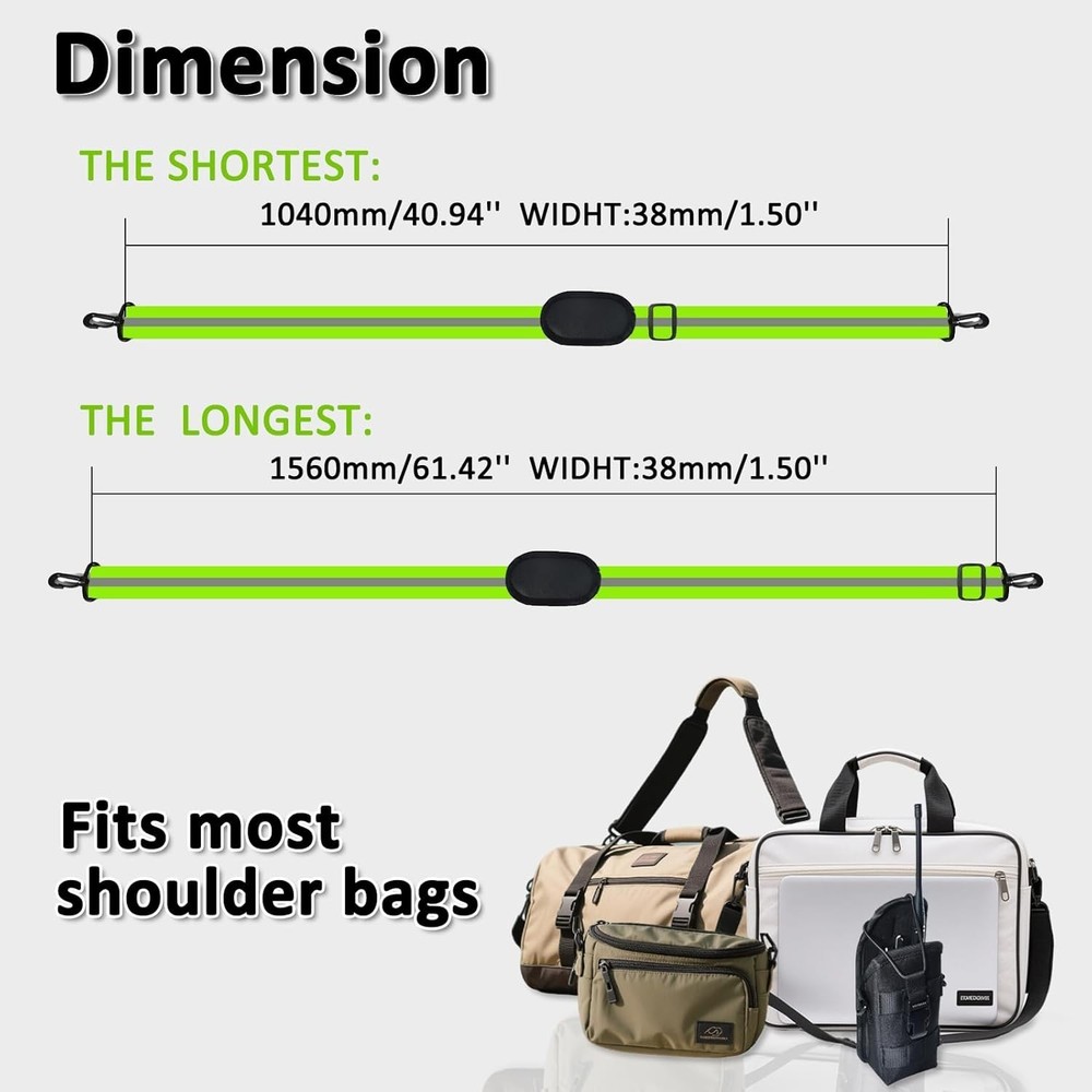 HYS 4.99ft Reflective Adjustable Shoulder Strap with Elastic to Secure Handheld