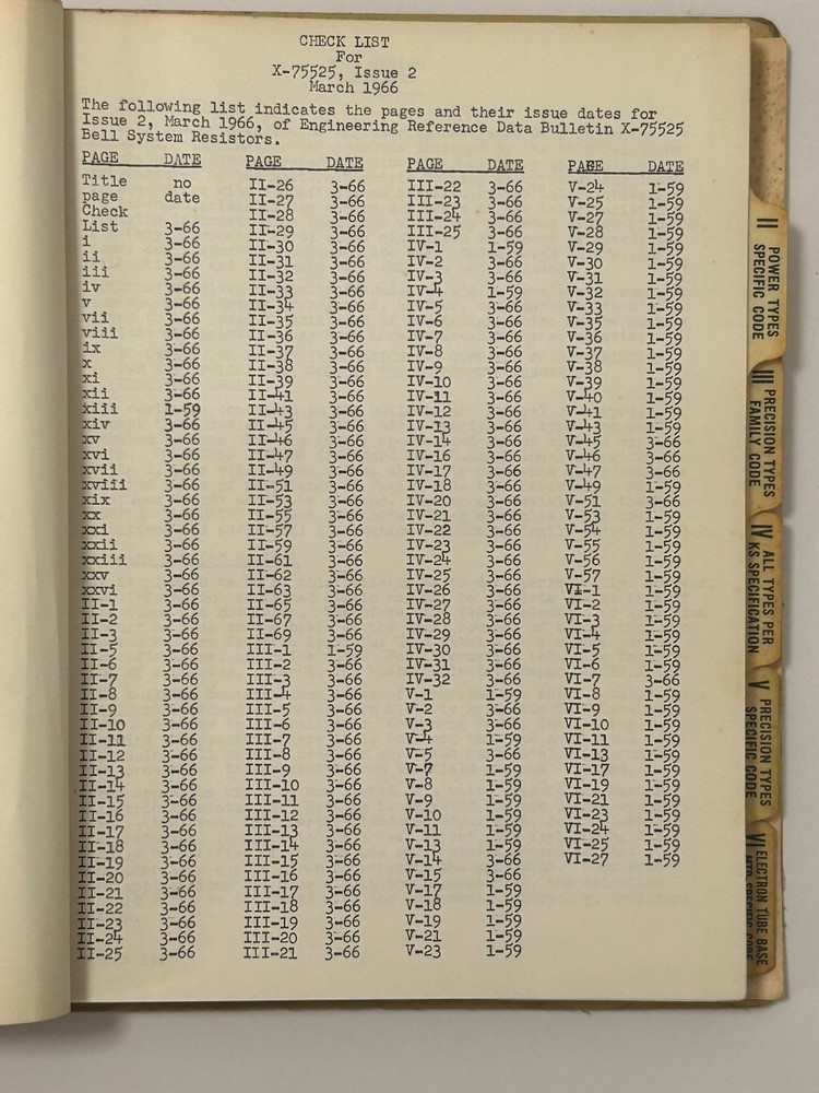 Bell Telephone Laboratories Resistors Engineering Reference Data 1966 booket
