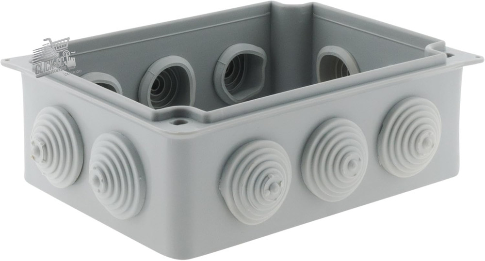 - Waterproof Rectangular Box 150 X 110 X 70mm - Grey - IP54 - 1/4 Screws