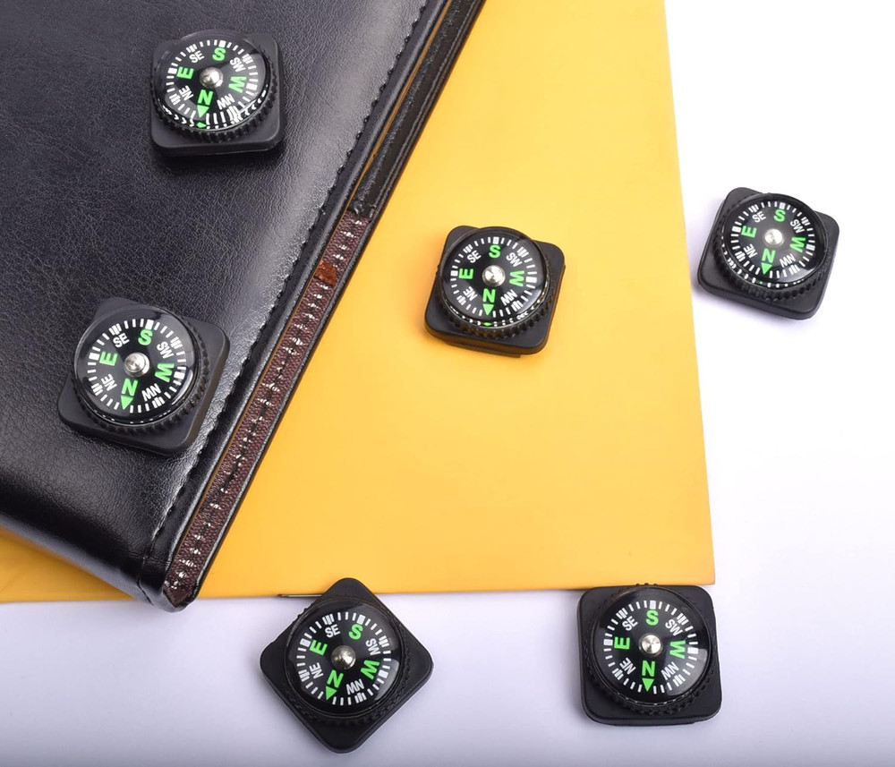 15Pcs Slip-On Wrist Compass Hard Shell Liquid Filled Mini Small Button Compass P