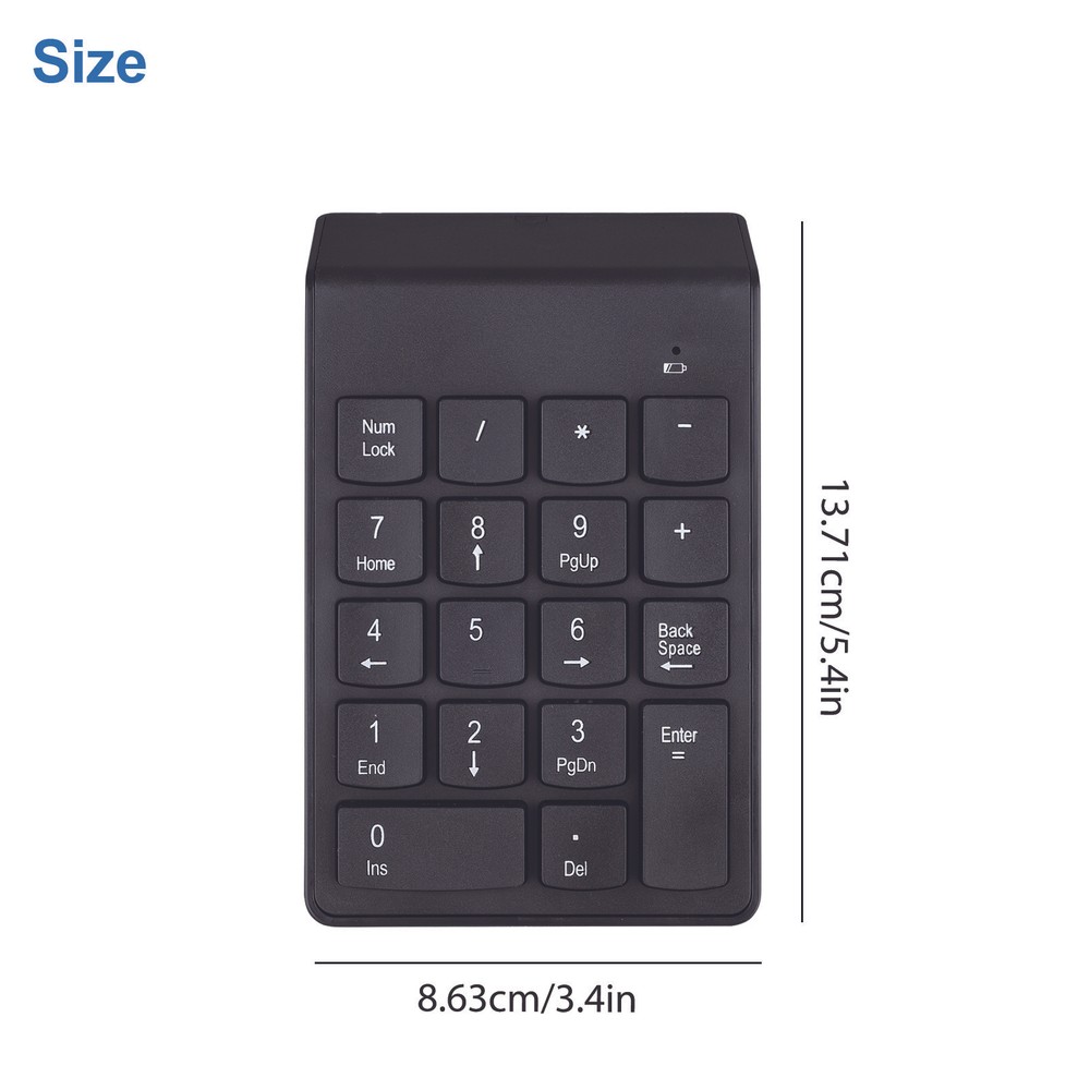 USB 2.4G Wireless Number Pad Numpad Numeric Keypad for Laptop Desktop PC 18Keys