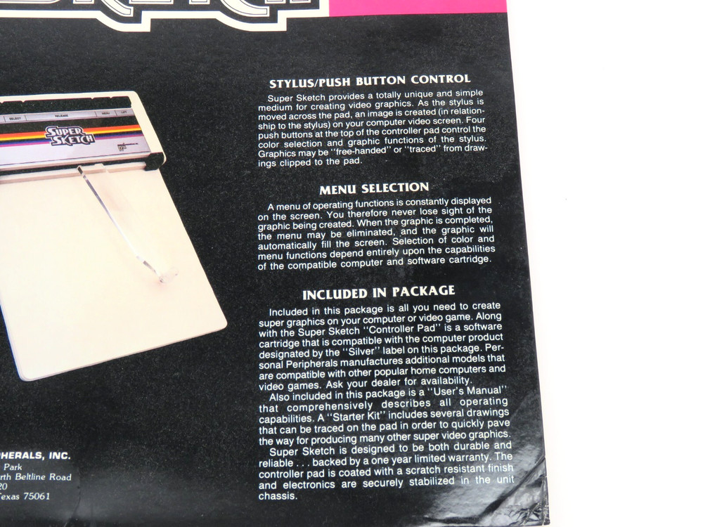 Super Sketch G2300 (1984) for Atari Home Computers Video Graphics #1