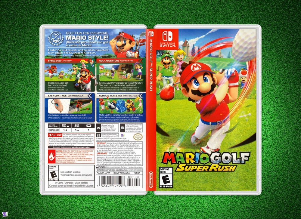 Mario Golf Super Rush COVER ART: Replacement Insert / Case for Nintendo Switch