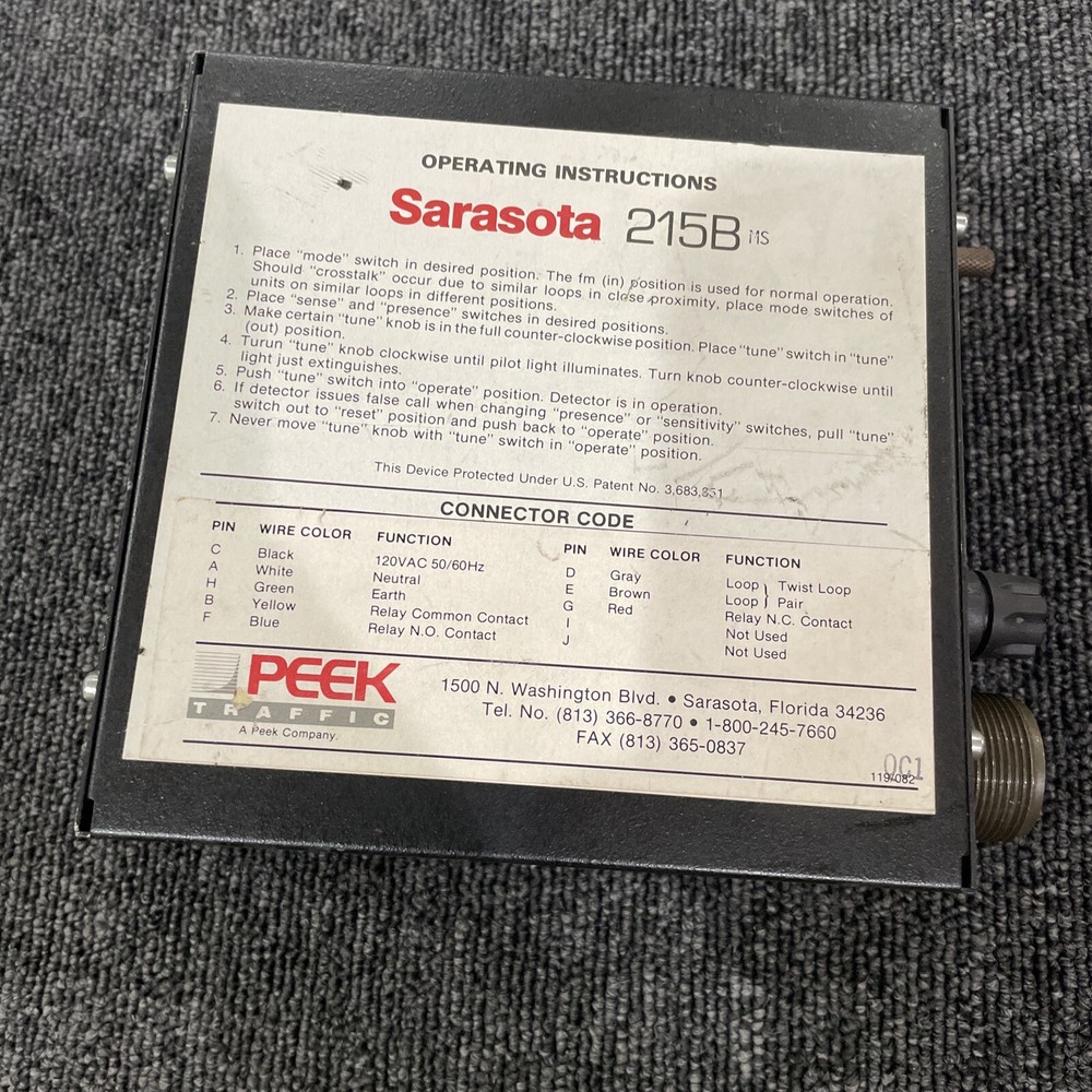 SARASOTA,215B,VEH DETECTOR