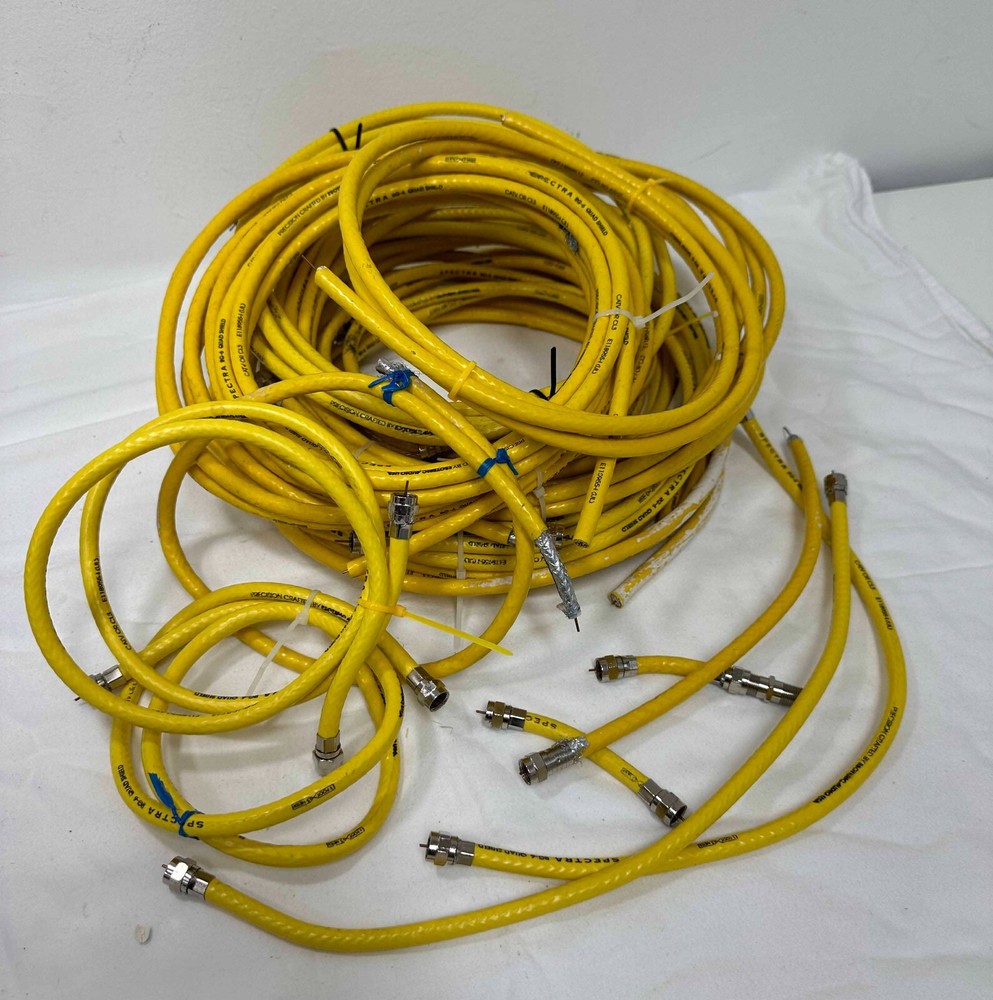 BULK RG6 QUAD SHIELD COAXIAL TV CCTV CABLE CATV PATCH YELLOW CABLE