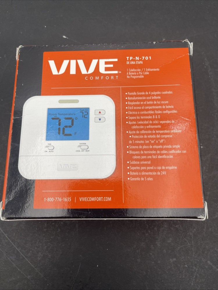 Vive Comfort TP-N-701 Non-Programmable Thermostat Single Stage