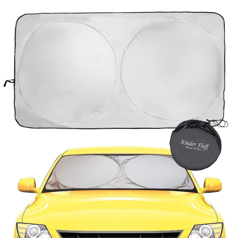 Kinder Fluff 1 Panel Windshield Sunshade-certified-Blocks 99.87% UVR (Large)