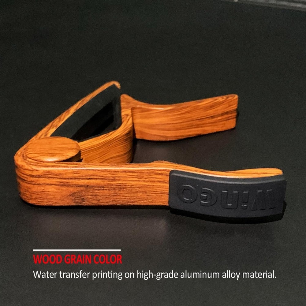 Rosewood Guitar Capo with 5 Picks - Versatile for All String Instruments