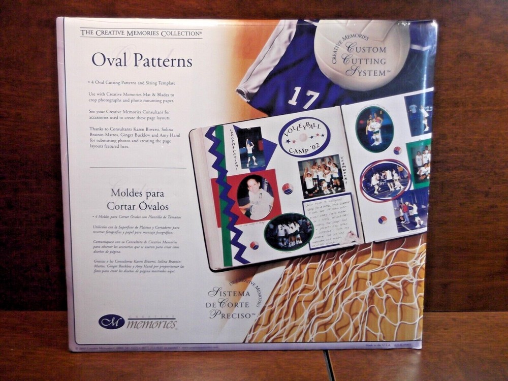Creative Memories Oval Custom Cutting System Patterns & Sizing Templates New