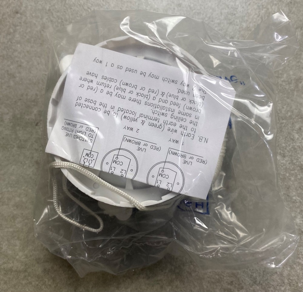 BG Electrical 801-01 6A 1 Way Ceiling Switch