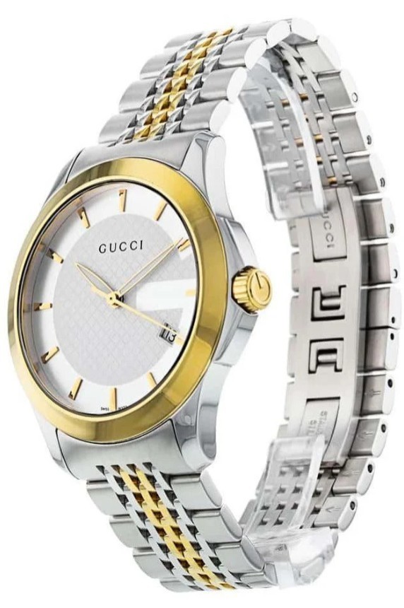 Gucci G-Timeless 38mm Case Silver, Quartz Mens Watch Gold (YA126409)
